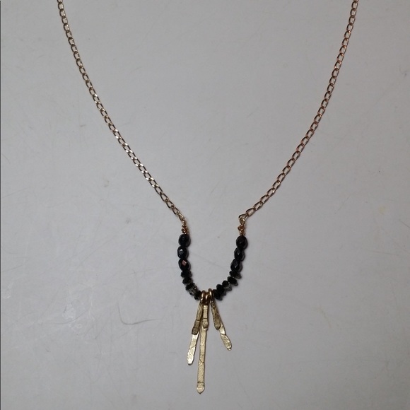 Handmade Gold and Swarovski Crystal Necklace - Picture 2 of 3